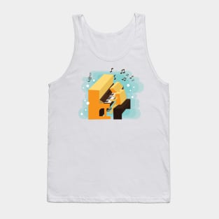 piano instrument cute cartoon Tank Top